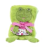Maison Chic Girl Frog with Animal Front Plush Blanket, Pink