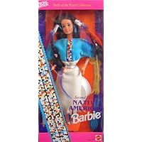 Special Edition Barbie 1993 Dolls of the World 12 Inch Doll Collection - Second Edition Native American Barbie Doll with Native American Dress, Boots, Ring, Earrings, Brush and Doll Stand