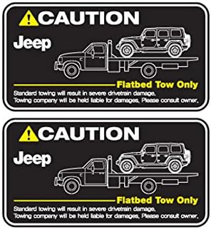 ArtMonster Car Decals Tow Warning Both Window Stickers (for Jeep Wrangler Unlimited)