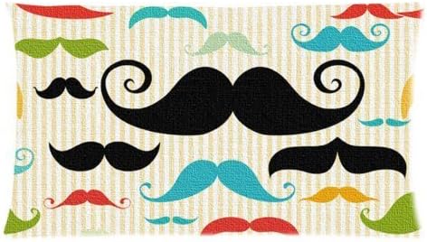 funny colorful Moustache design,fashion mustache pattern Two Side custom Pillowcase,pillowcover 20 X 36 Inch