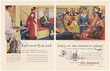 1954 Maria Riva Pan Am Airlines President Special 2-Page Print Ad