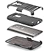 Fosmon STURDY Shock Absorbing Dual Layer Hybrid Holster Cover Kickstand Case for LG G3 - Retail Packaging (Black)