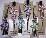 12pc Hawaiian Plumeria Flower Hair Clip with Rinestones