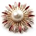 Golden Pearl Style Starburst Corsage Brooch (Pink&Red)