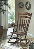 Embossed Rocking Chair in Dark Walnut