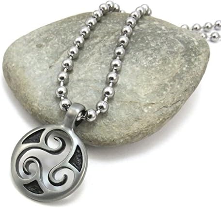 Triskelion Necklace with Custom Stainless Steel Ball Chain