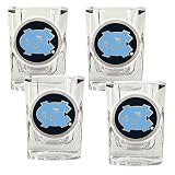 North Carolina Tar Heels NCAA 4pc Shot Glass Set