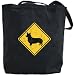 Canvas Tote Bag Black  Pembroke Welsh Corgi Sign  Old / Vintage Dog