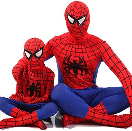 Moonie Marvel One-piece Spiderman Costumes Tights for Boys and Girls and Adults (Child S)