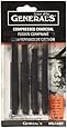 Compressed Charcoal Sticks 4/Pkg-Black - Soft Assorted