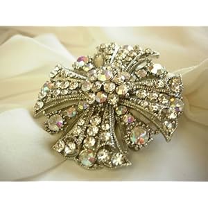 Vintage Style Large Crystal Pin Brooch Broach Clear Vintage Style Large Crystal Pin Brooch Broach Clear