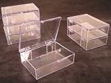 read full review Lot of 6 Crystal Clear Hinged Plastic Trading Card Storage Boxes (55-ct) - Made in the U.S.A.