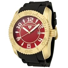 Swiss Legend Men s 20068-YG-05 Commander Collection Yellow Gold Ion-Plated Red Dial Watch