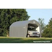 Hot Sale ShelterLogic 12Ft.W Homestead Barn Style Garage - 28ft.L x 12ft.W x 11ft.H, Grey, Model# 90253