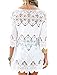Yonala Womens Lace Floral Hollow Out Beachwear Bikini Cover Up Dress, White, One size