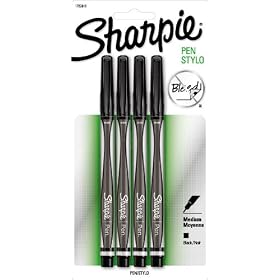 Sharpie Pen Medium Point Pen, 4 Black Ink Pens (1763810)