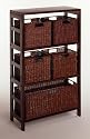 Winsome 92425 Espresso Beechwood Shelf 3-sect Wide