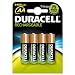 Duracell Rechargeable Accu 2400 mAh AA Batteries - 4 Pack