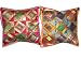 2 Hot pink Orange Color Tribal India Vintage Sari Toss Pillow Cushion Covers