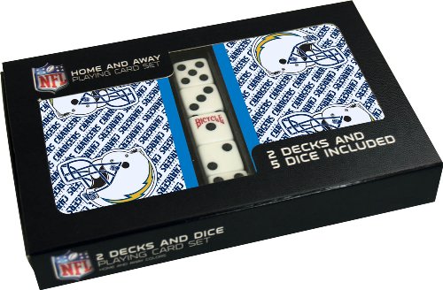 Bicycle San Diego Chargers 2-Deck Playing Cards with Dice Set