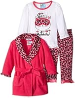Baby Bunz Baby Girls' 3 Piece Morning Robe and Pajama Set