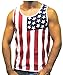 Our Precious Mens American Flag Print Wave Tank Top Vest Tee Shirt