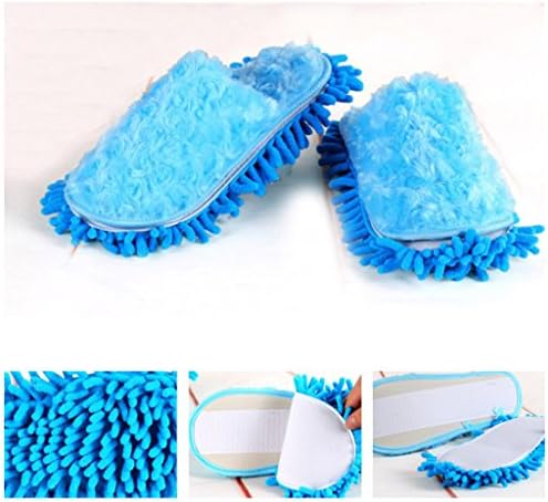 SummerBoom Mircofiber Dusting Slippers Rose Velvet, Multi-sizes Available, Chenille Cleaning Mop Slippers Floor Mop Shoes Detachable Cleaning Tool 9 7/9"[Size:5.5-8.5.]