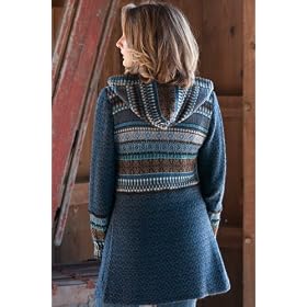 Ladies Mixed Knit Sweater Coat