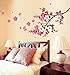 RRRLJL DIY Removable Vinyl Cherry Blooms Tree Branch Wall Decor Decal Japanese Sakura Wall Art Stickers