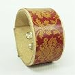 Handmade Genuine Leather Cuff Bracelet WALLPAPER PRINT Style 48- In Choice of Sizes