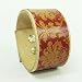 Handmade Genuine Leather Cuff Bracelet WALLPAPER PRINT Style 48- In Choice of Sizes