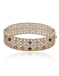 18k Yellow Gold Plated Sterling Silver Multi-Gemstone Bracelet