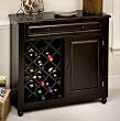 Black Raised Panel Wine Cabinet
