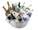 Kraftware 19-Inch Grande Doublewall Insulated Party Tub, Brushed Stainless
