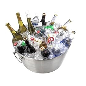 Kraftware 19-Inch Grande Doublewall Insulated Party Tub, Brushed Stainless by Kraftware