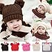 Hot Sale Winter warm earmuffs Baby Love Dual Ball Girls/Boys Wool knit sweater Cap Hat