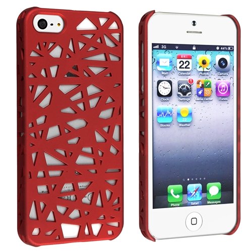 eForCity Snap-on Case Compatible with Apple® iPhone® 5, Red Bird Nest Rear