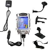 Car / Auto Multi Adapter Mount Holder GPS Navigation Kit for the Compaq iPAQ 3970 with built in charger - Gomadic Brand