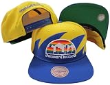 Denver Nuggets Mitchell & Ness Snapback Adjustable Plastic Snap Back Hat / Cap