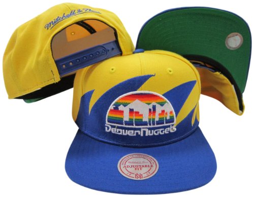 Denver Nuggets Mitchell & Ness Snapback Adjustable Plastic Snap Back Hat / Cap