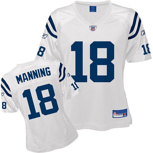 Reebok Indianapolis Colts Peyton Manning Women's Replica White Jersey Medium
