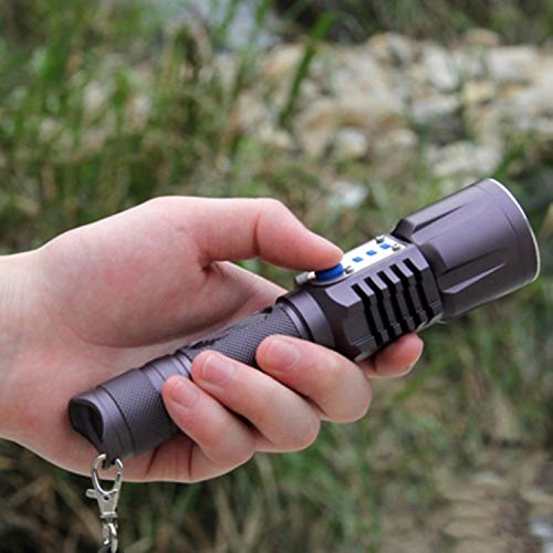 WindFireÂ® Waterproof Tactical 5 Modes CREE XM-L2 T6 LED 2000 Lumens USB Rechargeable Flashlight 18650 Battery Power Bank Lamp Flashlight Mobile Extenel Power Source Light Micro USB Input, USB Output, with Power Indicator for Camping, Travalling