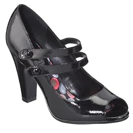 Women's Xhilaration� Sharon Peep-Toe Pumps - Black Patent