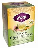 Yogi Green Tea Triple Echinacea, Herbal Tea Supplement, 16-Count Tea Bags (Pack of 6)