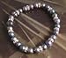 Freshwater pearl with crystal stud bracelet - black pearl