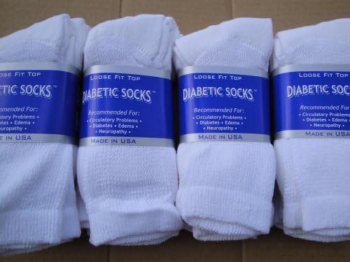Diabetic Socks 10-13 Size White Mens Crew style