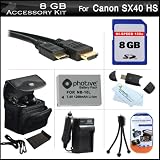 Buy 8GB Accessories Bundle Kit For Canon PowerShot SX40 HS SX40HS, G1 X, G1X Digital... by Butterfly
