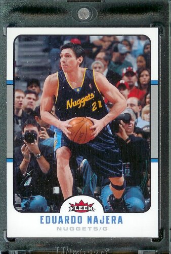 2006-07 Fleer # 47 Eduardo Najera Denver Nuggets Basketball Card - Mint Condition - In Protective Display Case