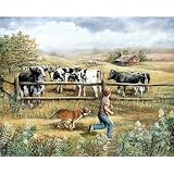 (16x20) Boy and his Dog (Country) Art Print Poster