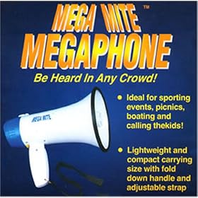 Click here to buy Hand Held Mega Mite Megaphone with Siren for Emergencies. Great for Cheerleading, Sporting Evets,....